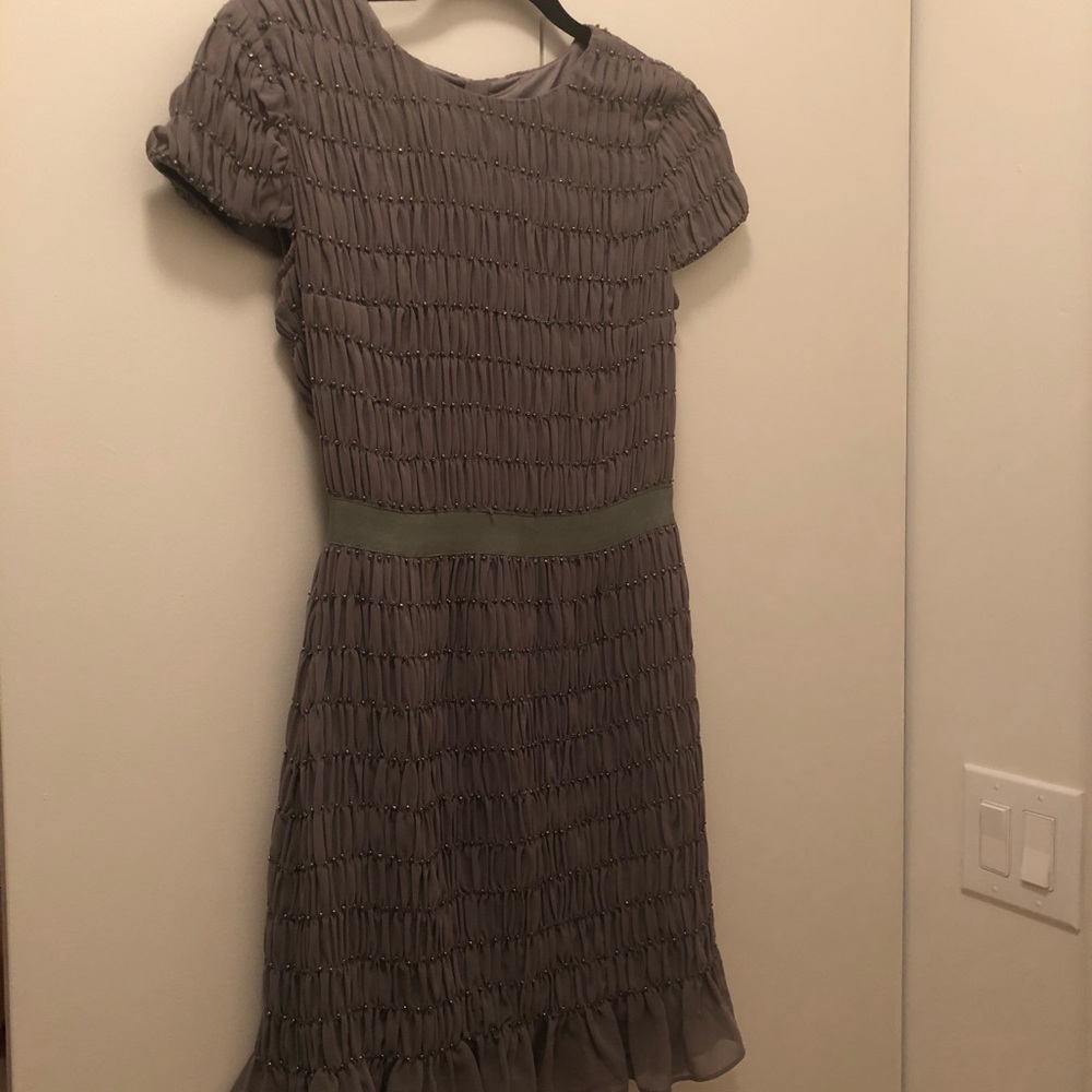 armani exchange gray ruffled dress xs 0